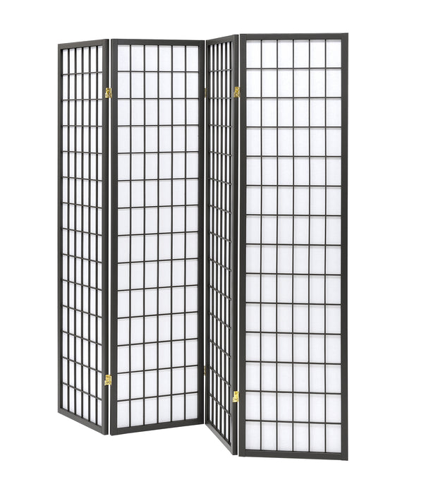 Roberto 4-panel Folding Screen Dark Grey and White - Tony’s Furniture Store & Linen (GA) - Multi Location