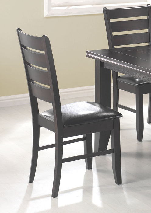 Dalila Ladder Back Side Chairs Cappuccino and Black (Set of 2) - Tony’s Furniture Store & Linen (GA) - Multi Location