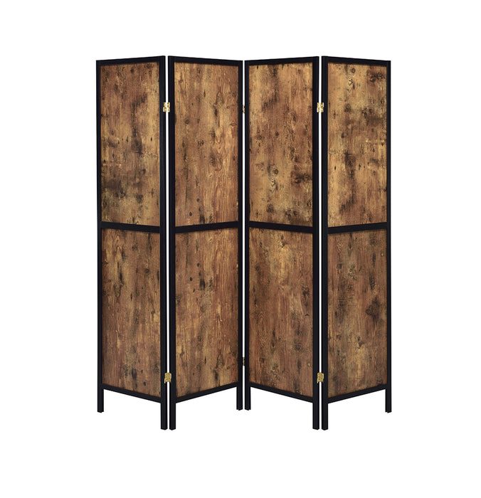 Deepika 4-panel Folding Screen Antique Nutmeg and Black - Tony’s Furniture Store & Linen (GA) - Multi Location