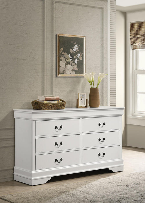 Louis Philippe 6-drawer Dresser White - Tony’s Furniture Store & Linen (GA) - Multi Location