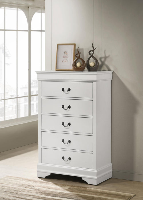 Louis Philippe 5-drawer Bedroom Chest White - Tony’s Furniture Store & Linen (GA) - Multi Location