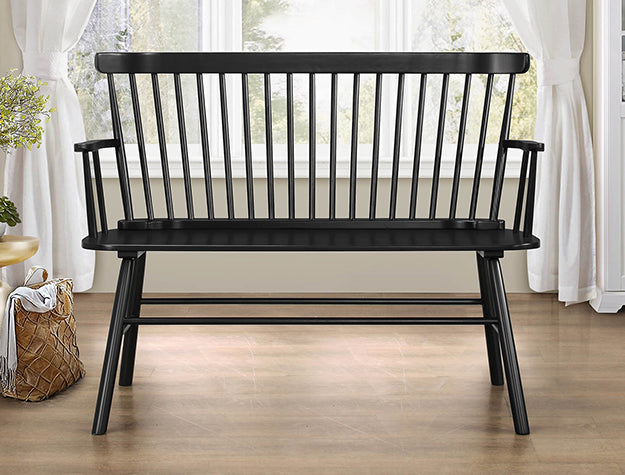 JERIMIAH SPINDLEBACK BENCH BLACK - Tony’s Furniture Store & Linen (GA) - Multi Location