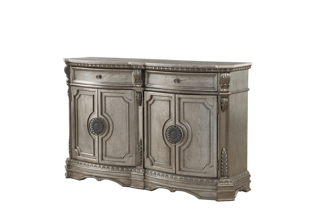 Northville Antique Silver Server (MARBLE TOP) - Tony’s Furniture Store & Linen (GA) - Multi Location