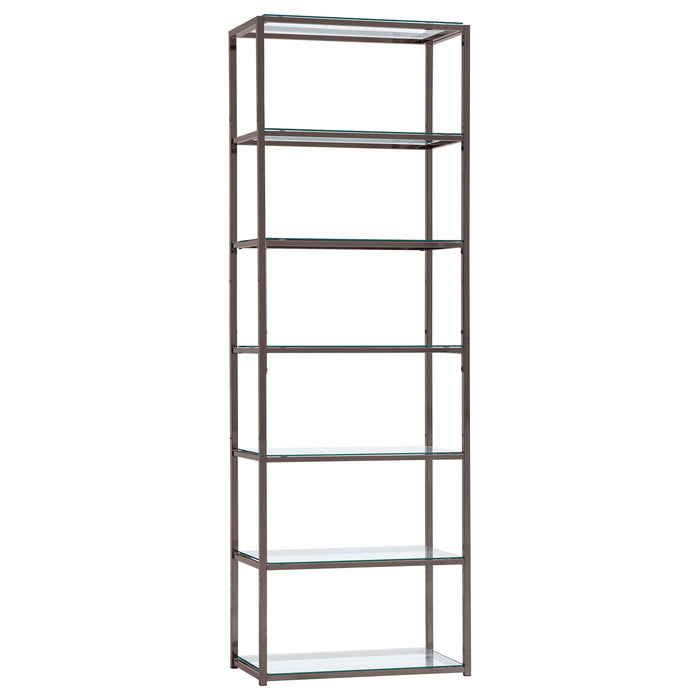 Kate 6-shelf Bookcase Black Nickel - Tony’s Furniture Store & Linen (GA) - Multi Location