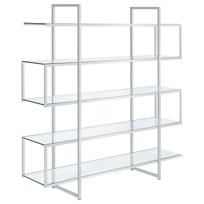 Elmer 5-shelf Bookcase Chrome and Clear - Tony’s Furniture Store & Linen (GA) - Multi Location