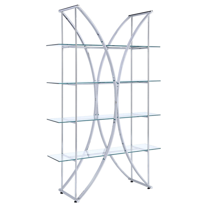 Larson 4-tier Bookcase Chrome and Clear - Tony’s Furniture Store & Linen (GA) - Multi Location