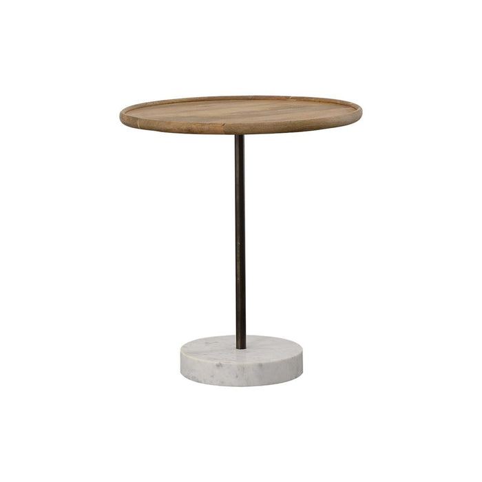 Ginevra Round Wooden Top Accent Table Natural and White - Tony’s Furniture Store & Linen (GA) - Multi Location