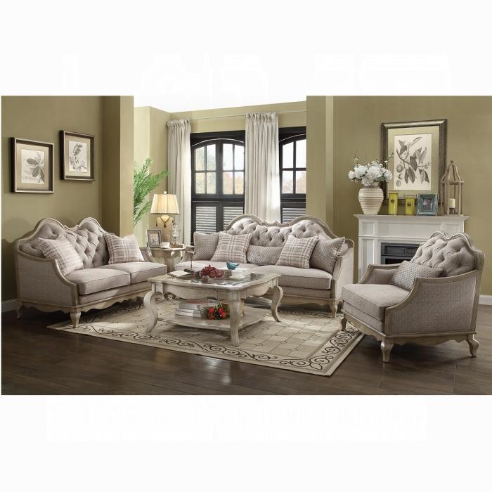 Chelmsford Beige Fabric & Antique Taupe Sofa w/5 Pillows - Tony’s Furniture Store & Linen (GA) - Multi Location