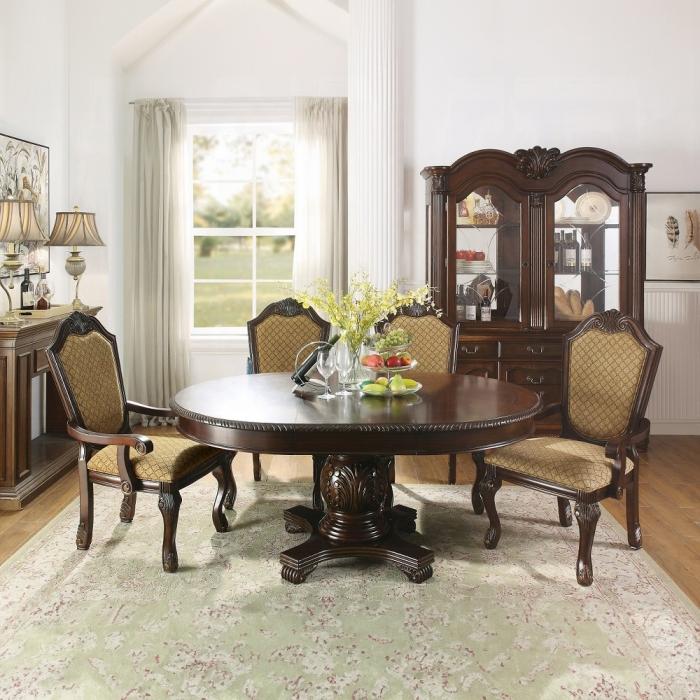 Chateau De Ville Fabric & Espresso Arm Chair - Tony’s Furniture Store & Linen (GA) - Multi Location