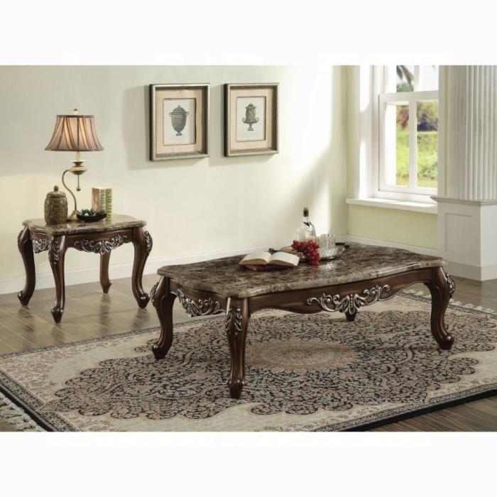 Latisha Marble & Antique Oak Coffee Table - Tony’s Furniture Store & Linen (GA) - Multi Location