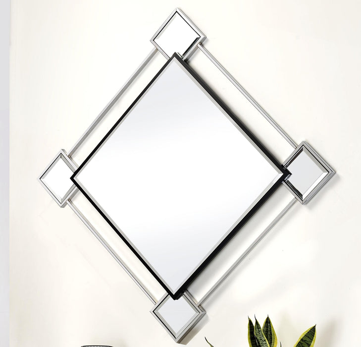 Asbury Mirrored & Chrome Accent Mirror (Wall) - Tony’s Furniture Store & Linen (GA) - Multi Location