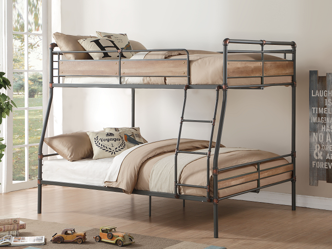 Brantley II Sandy Black & Dark Bronze Hand-Brushed Full XL/Queen Bunk Bed - Tony’s Furniture Store & Linen (GA) - Multi Location