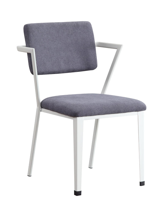 Cargo Gray Fabric & White Chair - Tony’s Furniture Store & Linen (GA) - Multi Location