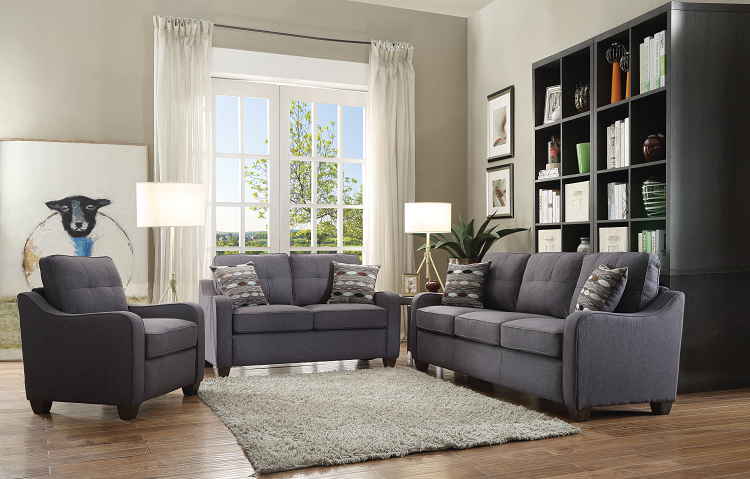 Cleavon II Gray Linen Sofa w/2 Pillows - Tony’s Furniture Store & Linen (GA) - Multi Location