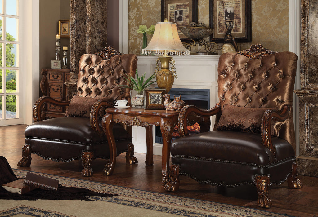 Dresden Golden Brown Velvet & Cherry Oak Chair & 1 Pillow - Tony’s Furniture Store & Linen (GA) - Multi Location