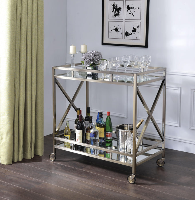 Kristensen Antique Gold & Mirror Serving Cart - Tony’s Furniture Store & Linen (GA) - Multi Location