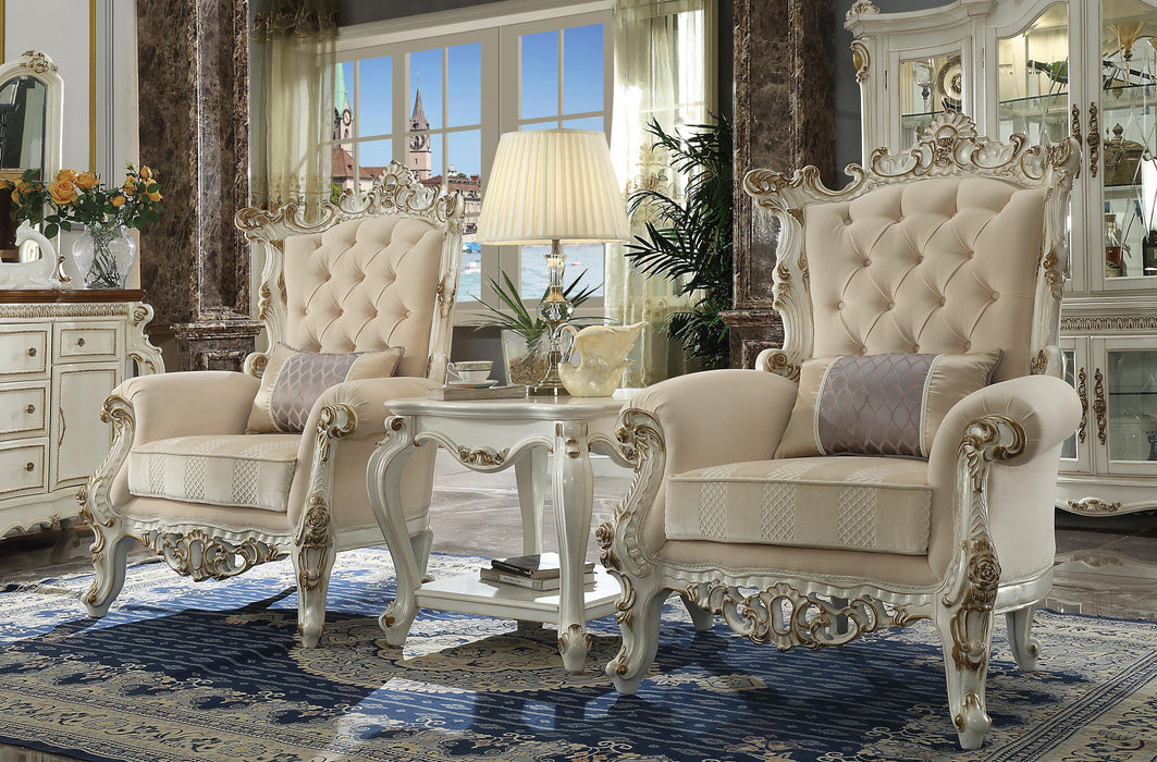 Picardy II Fabric & Antique Pearl Accent Chair & Pillow - Tony’s Furniture Store & Linen (GA) - Multi Location