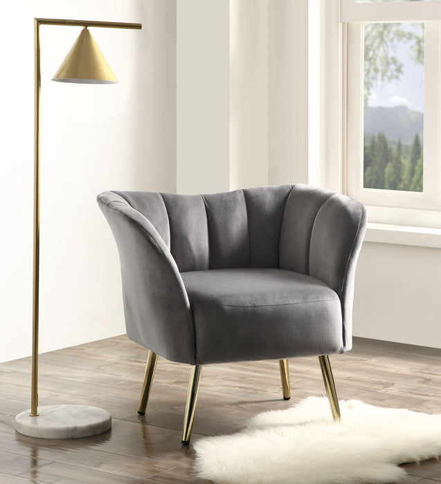 Reese Gray Velvet & Gold Accent Chair - Tony’s Furniture Store & Linen (GA) - Multi Location