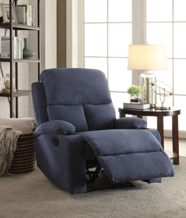 Rosia Blue Velvet Recliner (Motion) - Tony’s Furniture Store & Linen (GA) - Multi Location