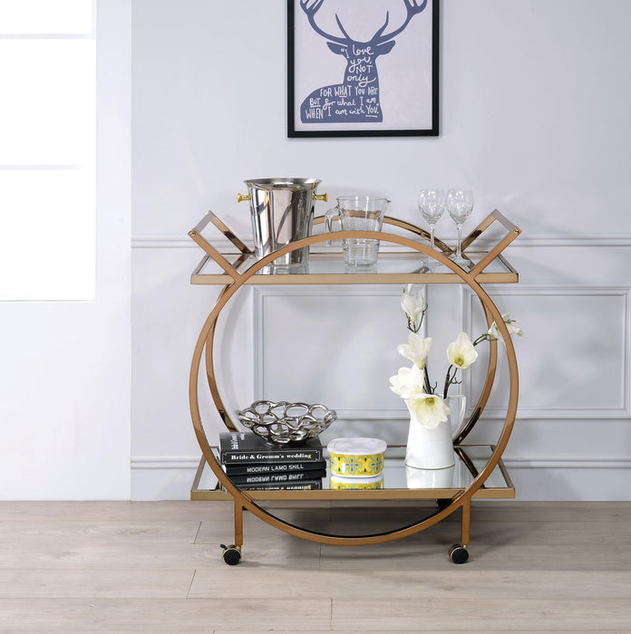 Traverse Champagne & Mirrored Serving Cart - Tony’s Furniture Store & Linen (GA) - Multi Location