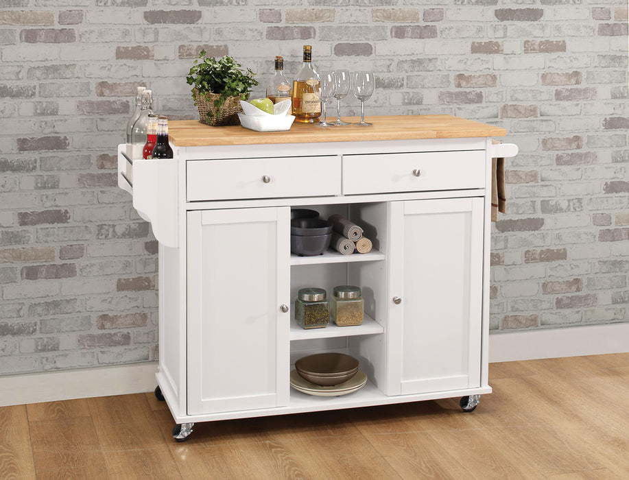 Tullarick Natural & White Kitchen Cart - Tony’s Furniture Store & Linen (GA) - Multi Location