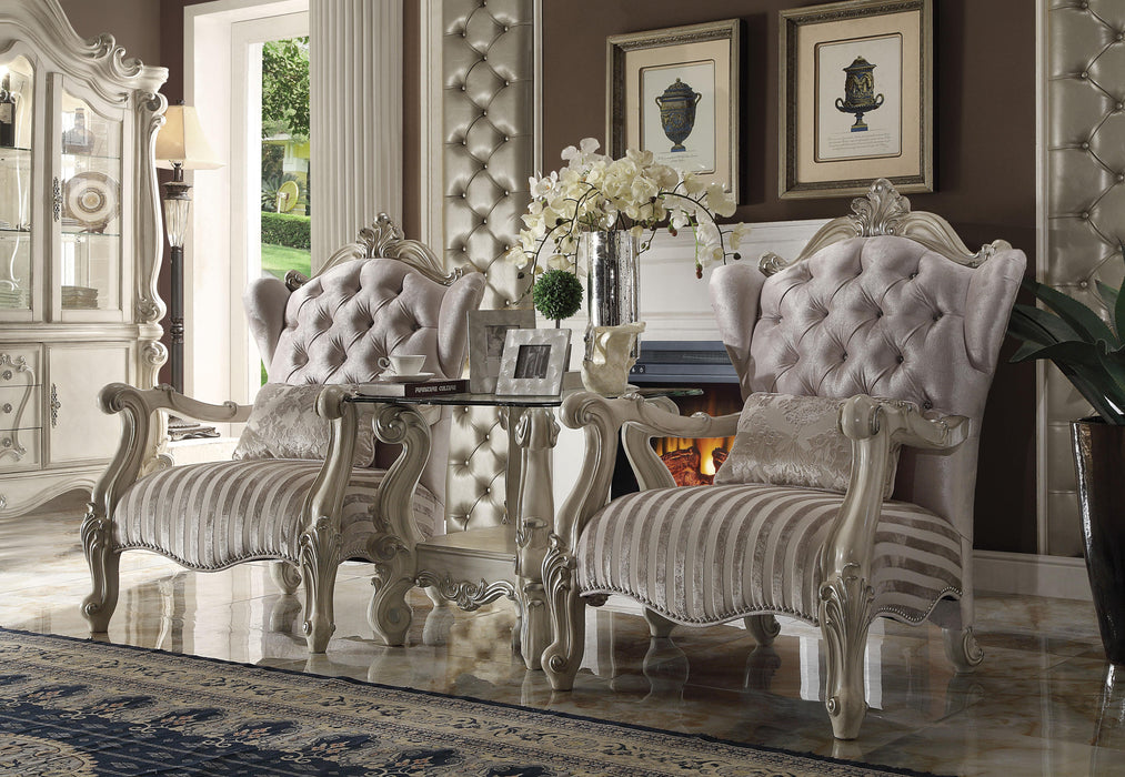 Versailles Ivory Velvet & Bone White Chair & 1 Pillow - Tony’s Furniture Store & Linen (GA) - Multi Location