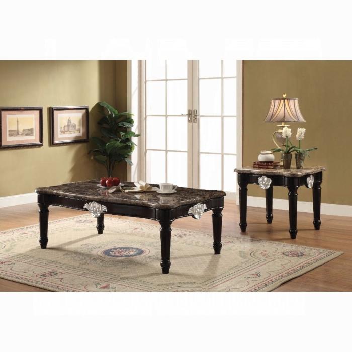 Ernestine Marble & Black Coffee Table - Tony’s Furniture Store & Linen (GA) - Multi Location