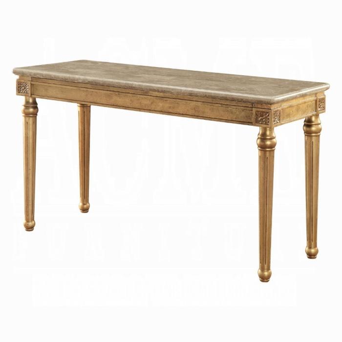 Acme Furniture Daesha Sofa Table in Marble/Antique Gold 81718 - Tony’s Furniture Store & Linen (GA) - Multi Location