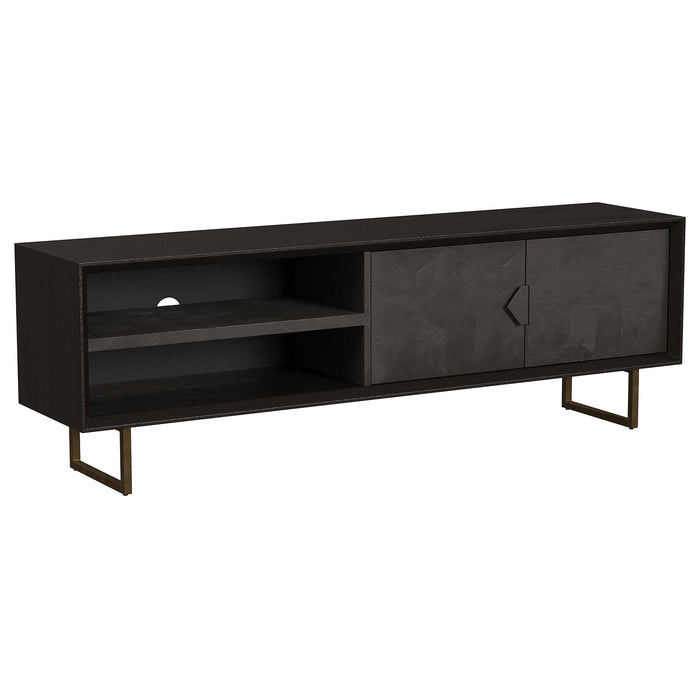 Marsden 2-door Wood 70" TV Stand Charcoal Black - Tony’s Furniture Store & Linen (GA) - Multi Location