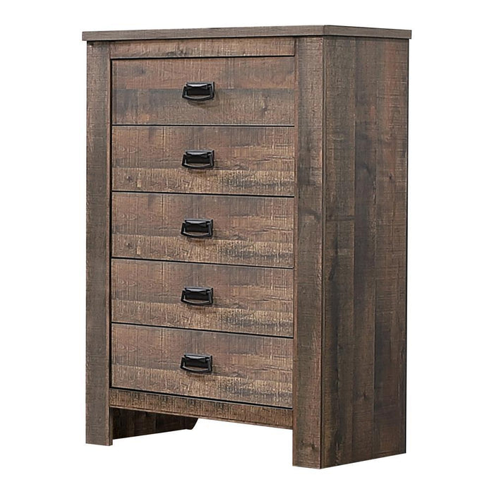 Frederick 5-drawer Chest Weathered Oak - Tony’s Furniture Store & Linen (GA) - Multi Location
