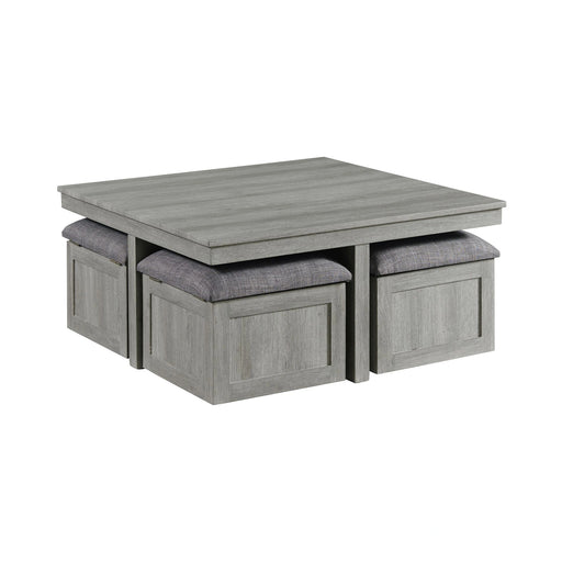 Uster Coffee Table W/Four storage Stools Grey - Tony’s Furniture Store & Linen (GA) - Multi Location