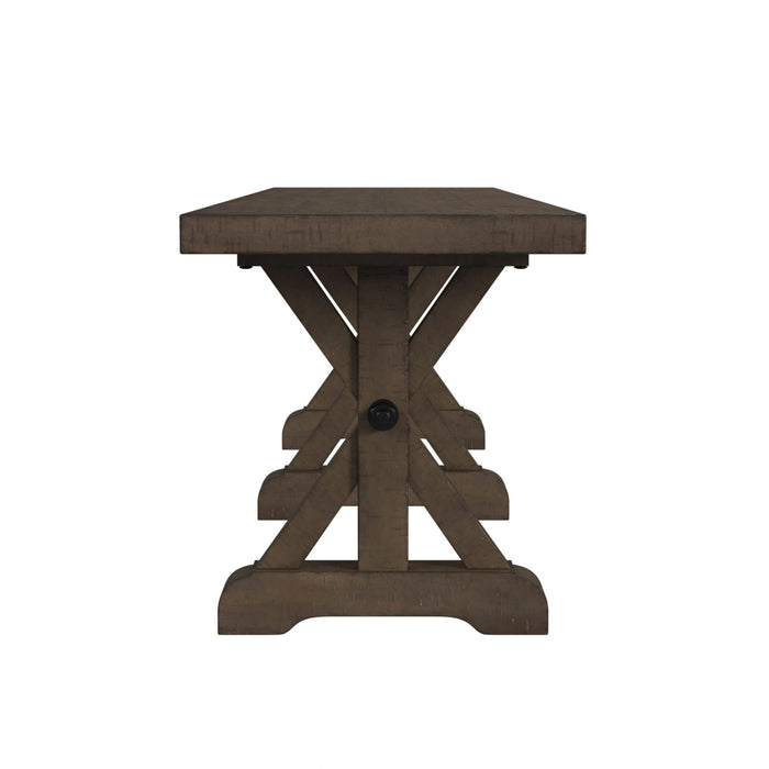Yellowstone Dining Bench with Metal Bar cross in Medium Brown - Tony’s Furniture Store & Linen (GA) - Multi Location