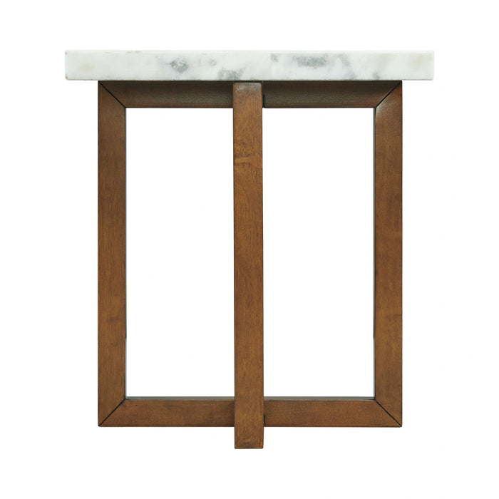Morris End Table in Espresso W/White Marble Top (3A Packing) - Tony’s Furniture Store & Linen (GA) - Multi Location