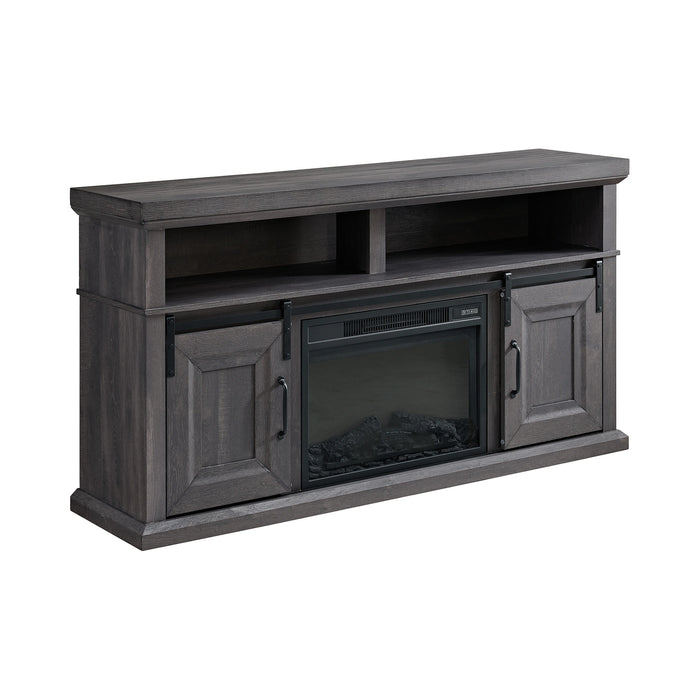 Macau Console with 23"" Fireplace Insert in Grey - Tony’s Furniture Store & Linen (GA) - Multi Location