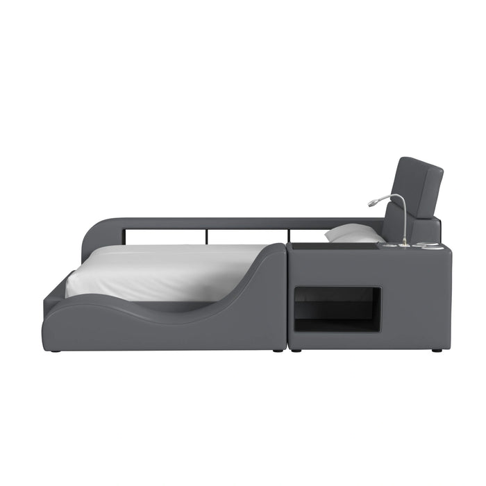 Valari Lounge Chair in Grey PU - Tony’s Furniture Store & Linen (GA) - Multi Location