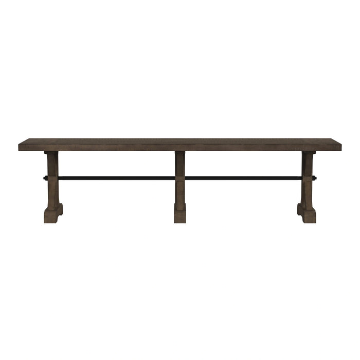 Yellowstone Dining Bench with Metal Bar cross in Medium Brown - Tony’s Furniture Store & Linen (GA) - Multi Location