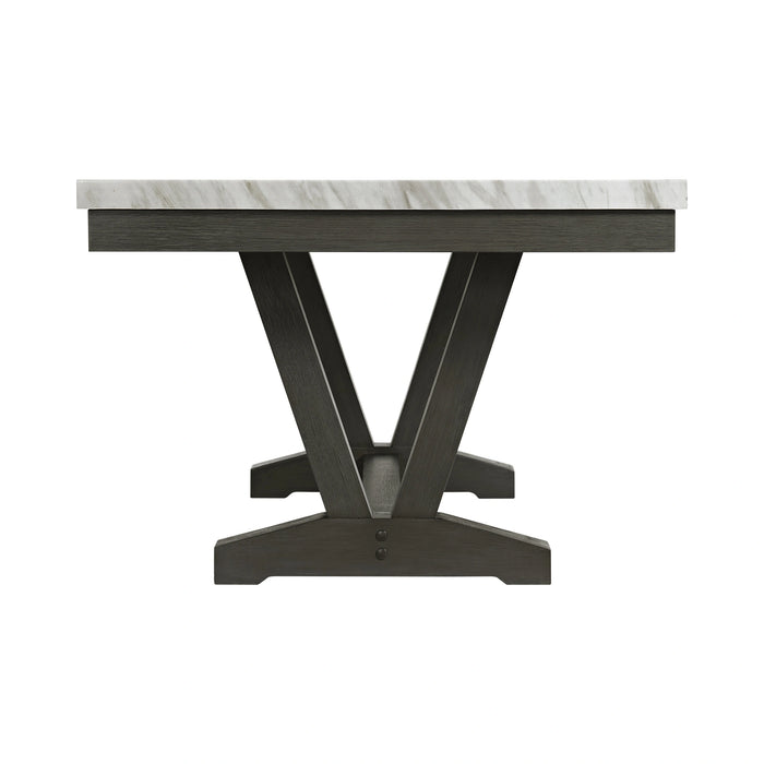 Everdeen Dining Table w/ White Faux Marble Top in Charcoal - Tony’s Furniture Store & Linen (GA) - Multi Location