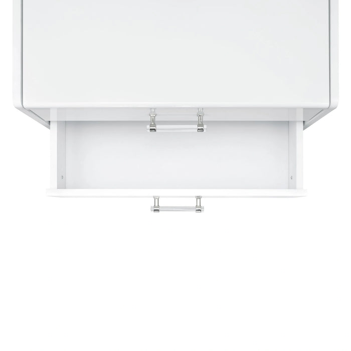 Irvine Mini Dressing Table with Stool, LED and USB in Glossy White - Tony’s Furniture Store & Linen (GA) - Multi Location