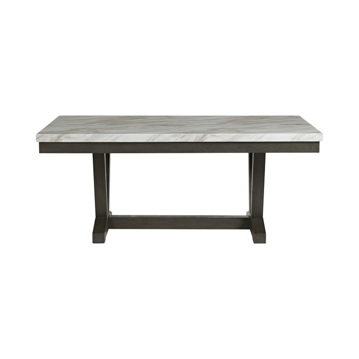 Everdeen Dining Table w/ White Faux Marble Top in Charcoal - Tony’s Furniture Store & Linen (GA) - Multi Location