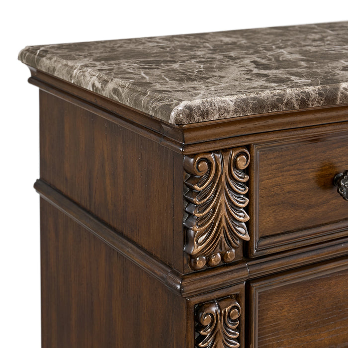 Cadenza UPH Bedroom Set with Black PU in Brown - Tony’s Furniture Store & Linen (GA) - Multi Location