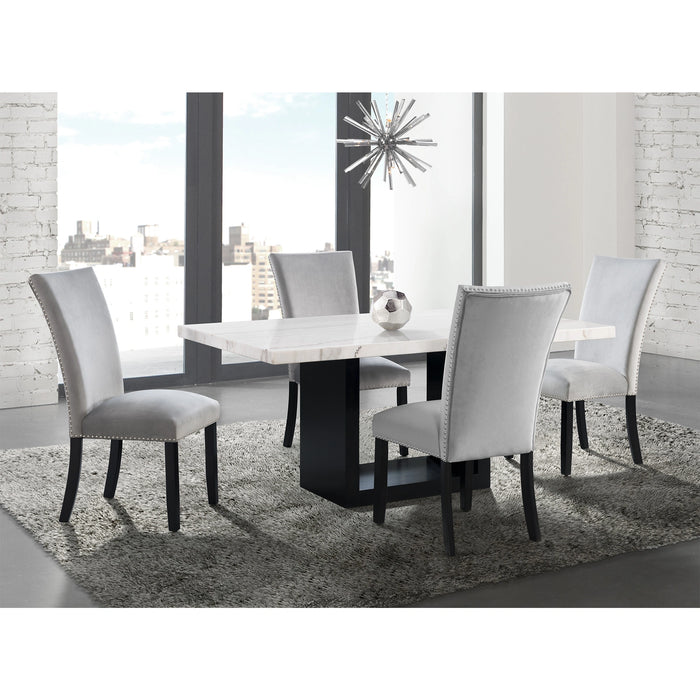 Valentino White 5PC Dining Set-Table & Four Chairs - Tony’s Furniture Store & Linen (GA) - Multi Location