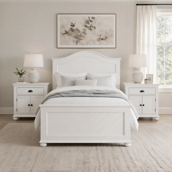 Kona Bedroom Set with 2 Nightstands in White - Tony’s Furniture Store & Linen (GA) - Multi Location