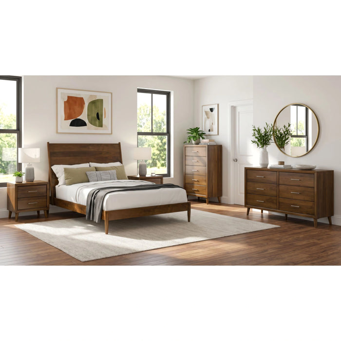 Malibu Bedroom Set with 2 Nightstands in Walnut - Tony’s Furniture Store & Linen (GA) - Multi Location