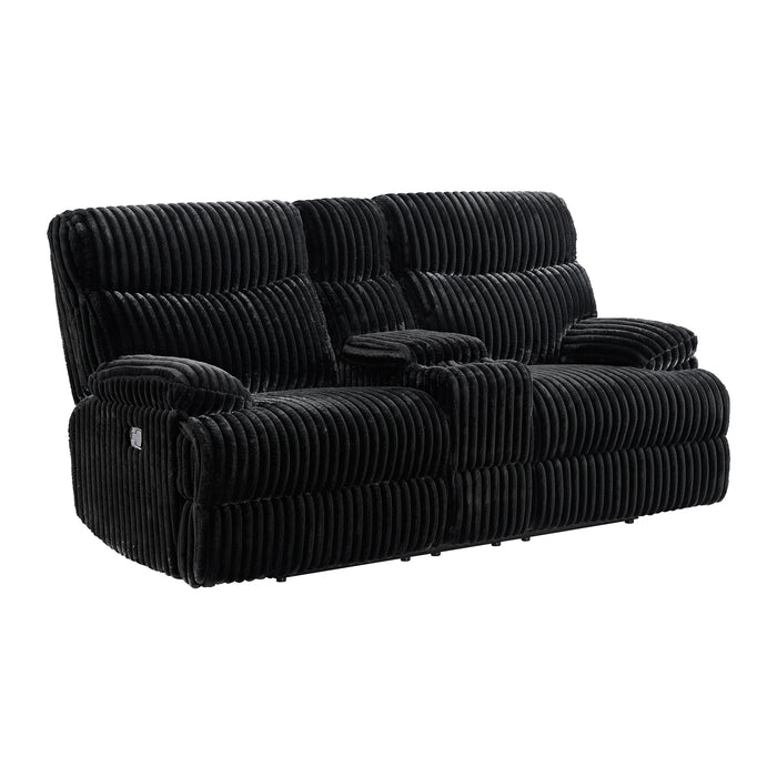 Admiral Loveseat with Console in Masis Black - Tony’s Furniture Store & Linen (GA) - Multi Location