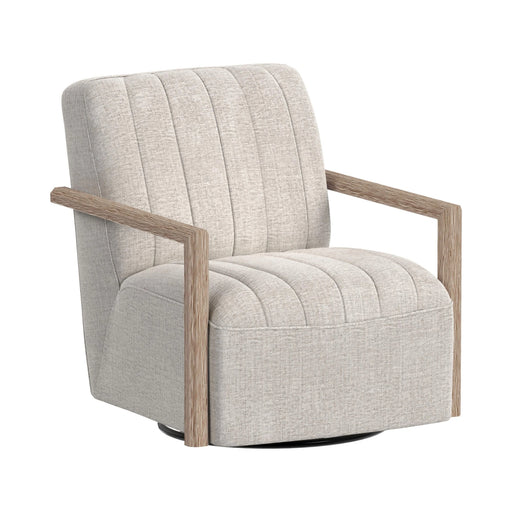 Blaze Swivel Chair in Laurence Cream with Natural Arm - Tony’s Furniture Store & Linen (GA) - Multi Location