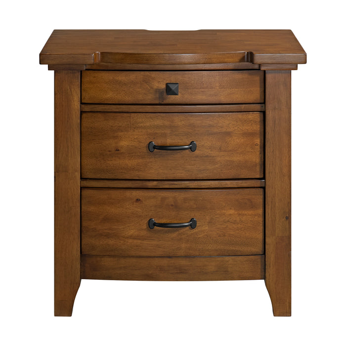 Gage 3-Drawer Nightstand with USB and Power in Chestnut - Tony’s Furniture Store & Linen (GA) - Multi Location
