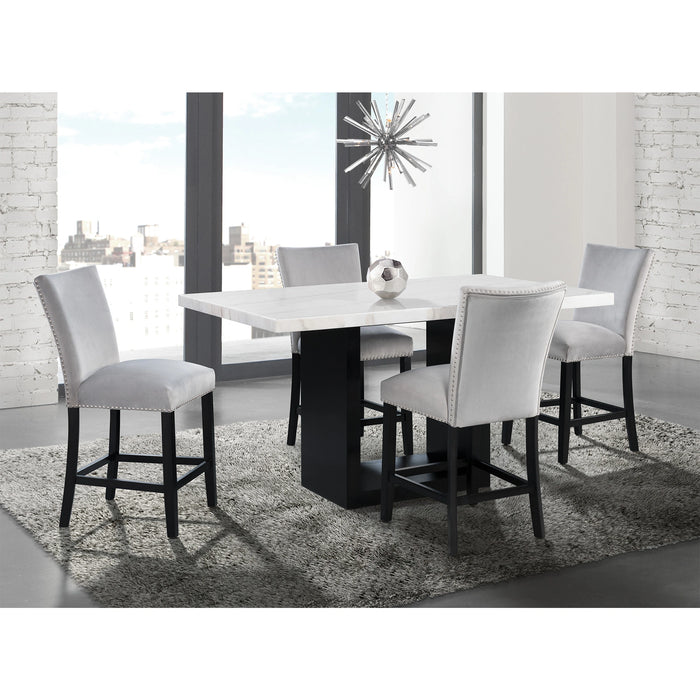 Valentino White 5PC Dining Set-Table & Four Chairs - Tony’s Furniture Store & Linen (GA) - Multi Location
