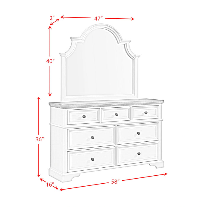 Eastwood Youth Dresser and Mirror Set in Brown and Off-White - Tony’s Furniture Store & Linen (GA) - Multi Location