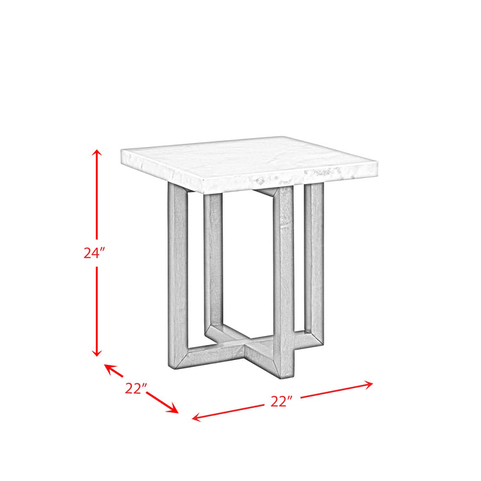 Morris End Table in Espresso W/White Marble Top (3A Packing) - Tony’s Furniture Store & Linen (GA) - Multi Location