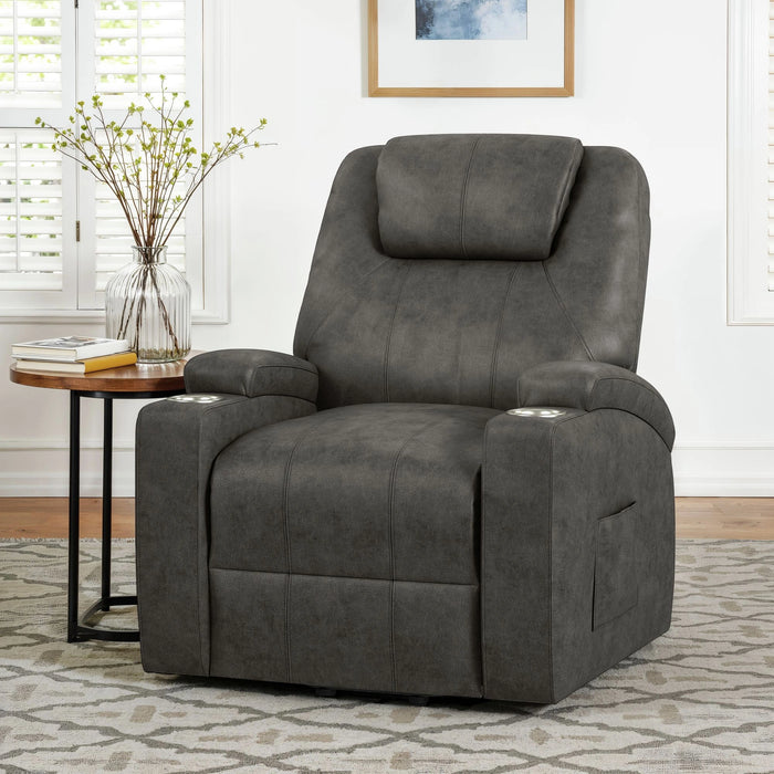 Kenmore P1 Lift Chair with Heat Massage in Simba DK Grey - Tony’s Furniture Store & Linen (GA) - Multi Location